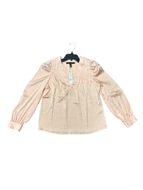 Blouse Long Sleeve By White House Black Market In Peach, Size: M