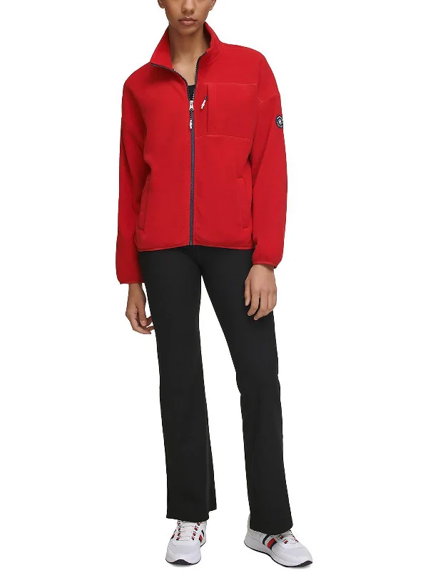 Womens Zip-Front Long Sleeves Fleece Jacket